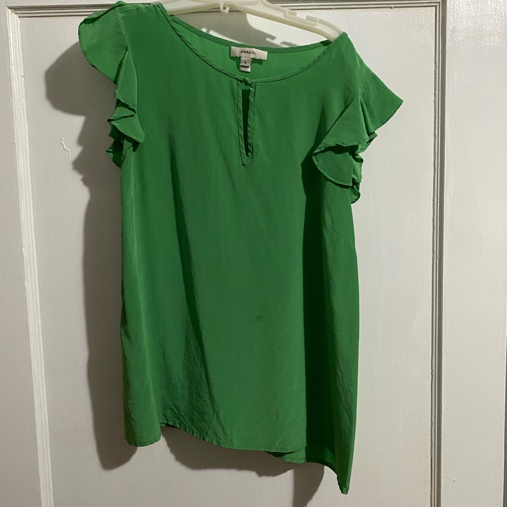 Green Silk top